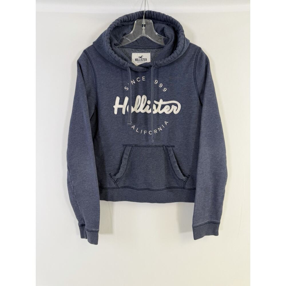 Hollister Women's Long Board Classic Navy Blue Hoodie Sz M
